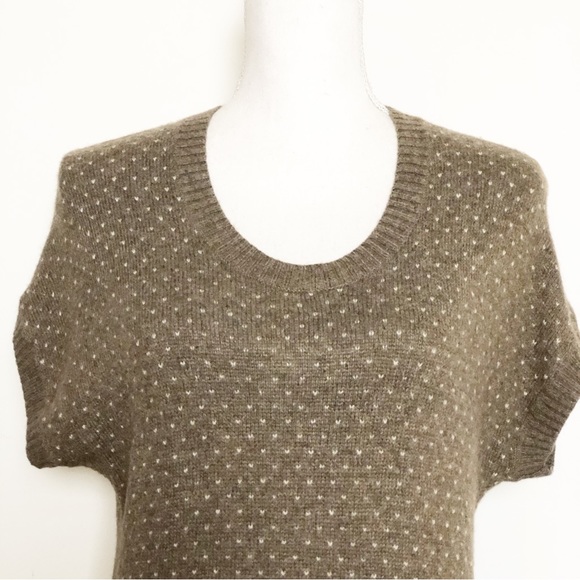 UNIQLO SWEATER COLLECTION Wool Blend Fair Isle Short Sleeve Tunic Sweater Dress - Picture 5 of 16